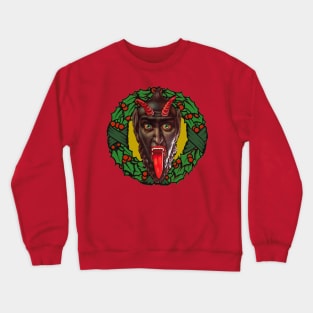 Krampus Christmas Wreath Gothic Demon Crewneck Sweatshirt